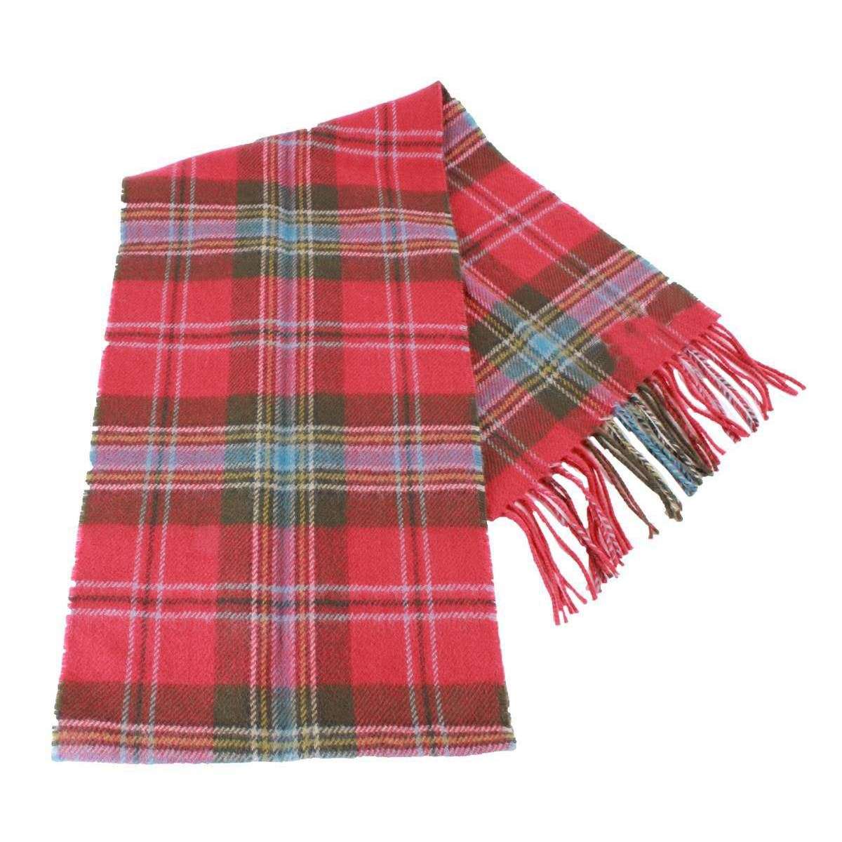 Locharron of Scotland Bowhill Maclean of Duart Weathered Lambswool Tartan Scarf - Red/Green/Blue