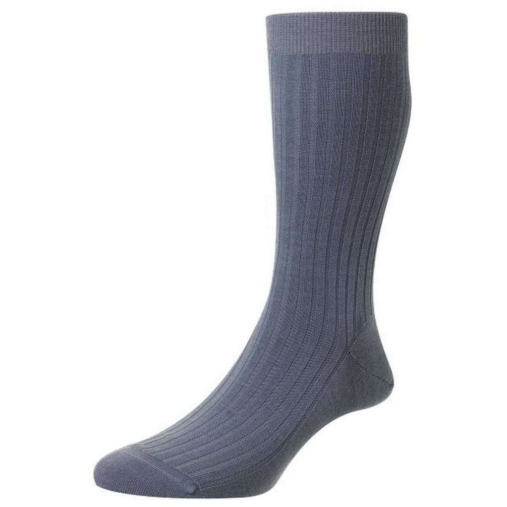 Pantherella Laburnum Merino Wool Socks - Blue Mist