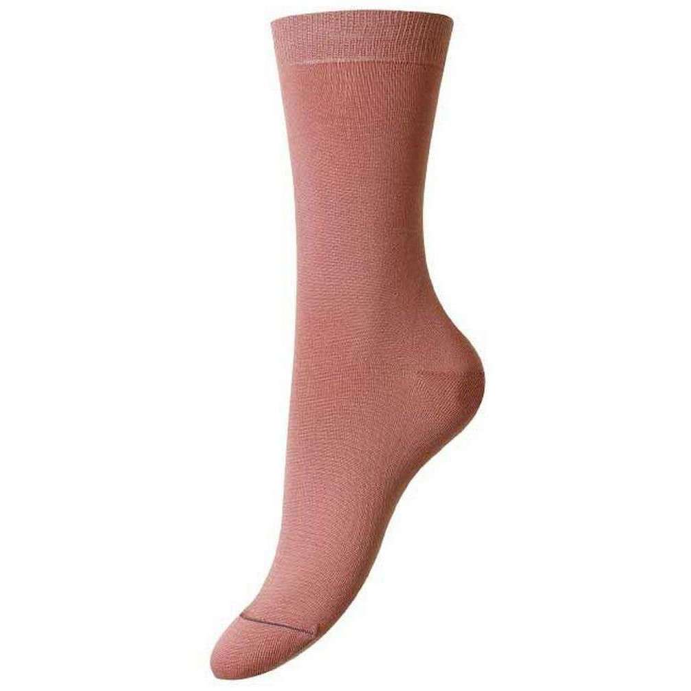 Pantherella Poppy Flat Knit Egyptian Cotton Ankle Socks - Rose Pink
