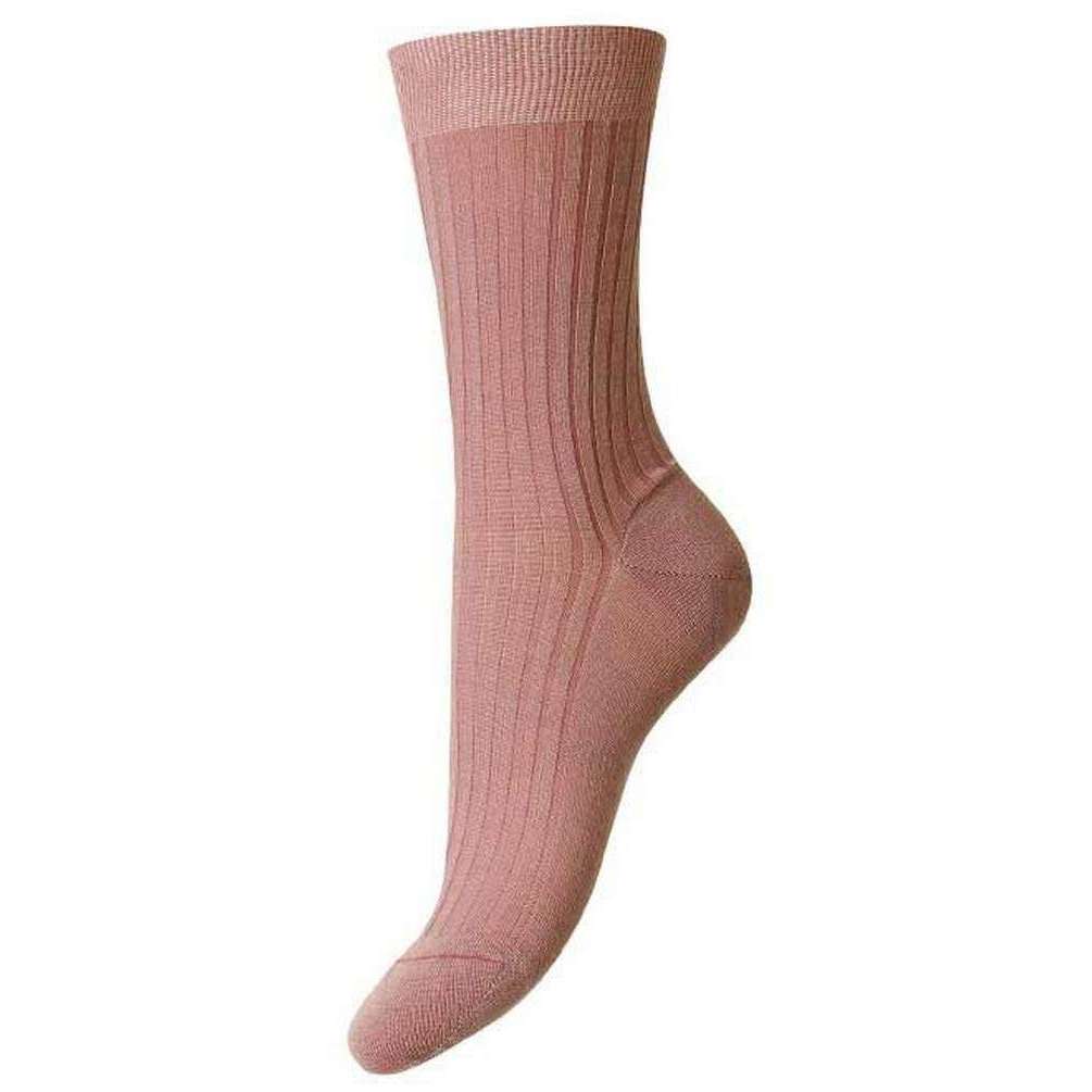 Pantherella Rose Merino Wool Socks - Old Rose Pink