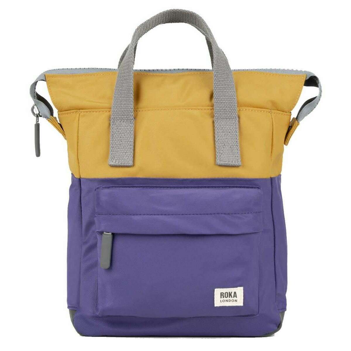 Roka Bantry B Small Creative Waste Two Tone Recycled Nylon Backpack - Corn Yellow/Mulberry Purple