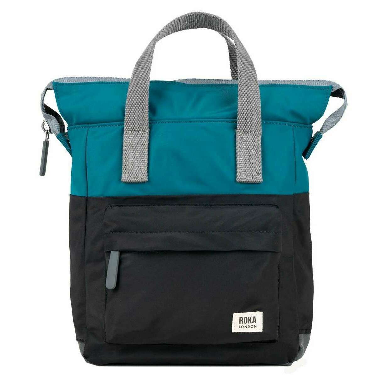 Roka Bantry B Small Creative Waste Two Tone Recycled Nylon Backpack - Marine Blue/Black