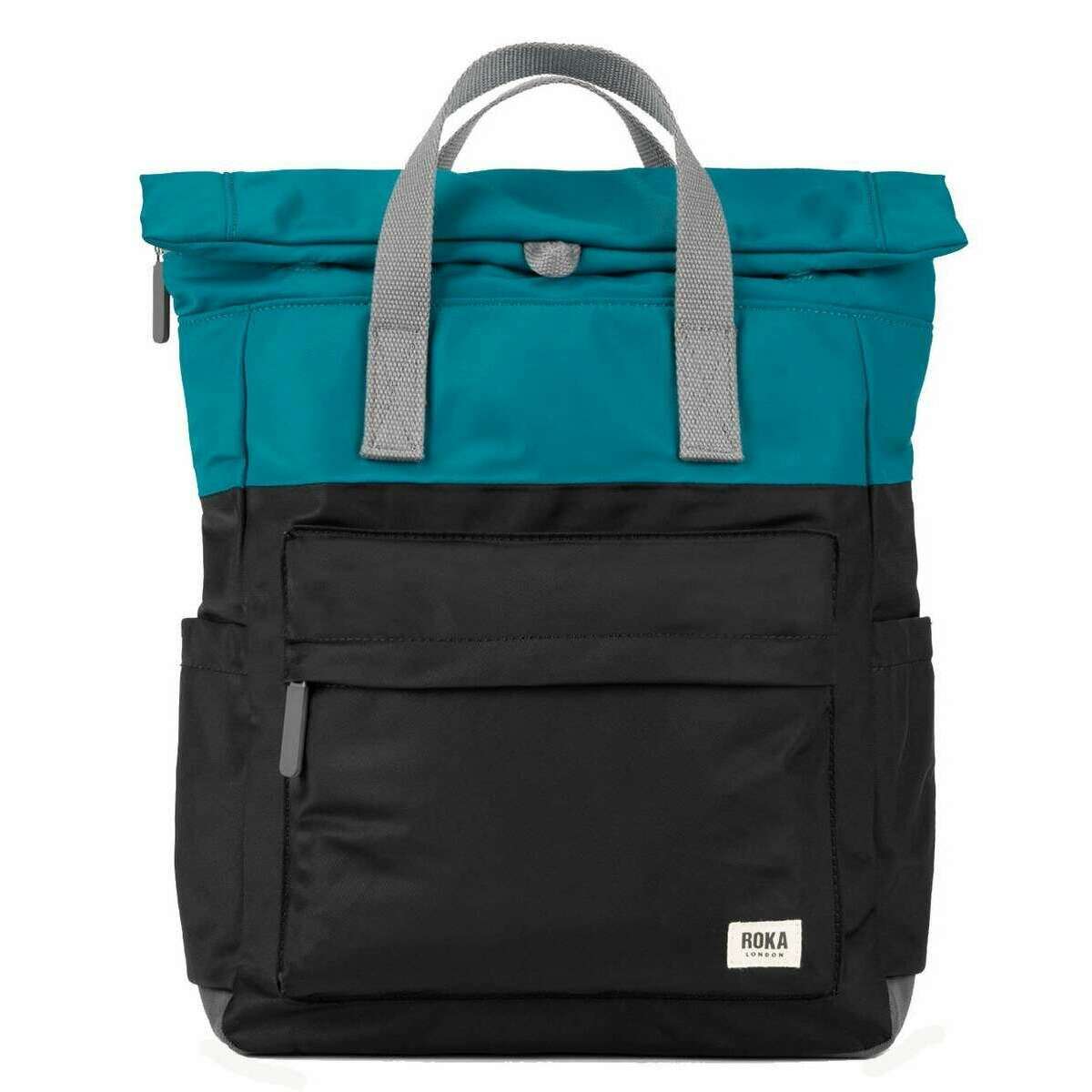 Roka Canfield B Medium Creative Waste Two Tone Recycled Nylon Backpack - Marine Blue/Black