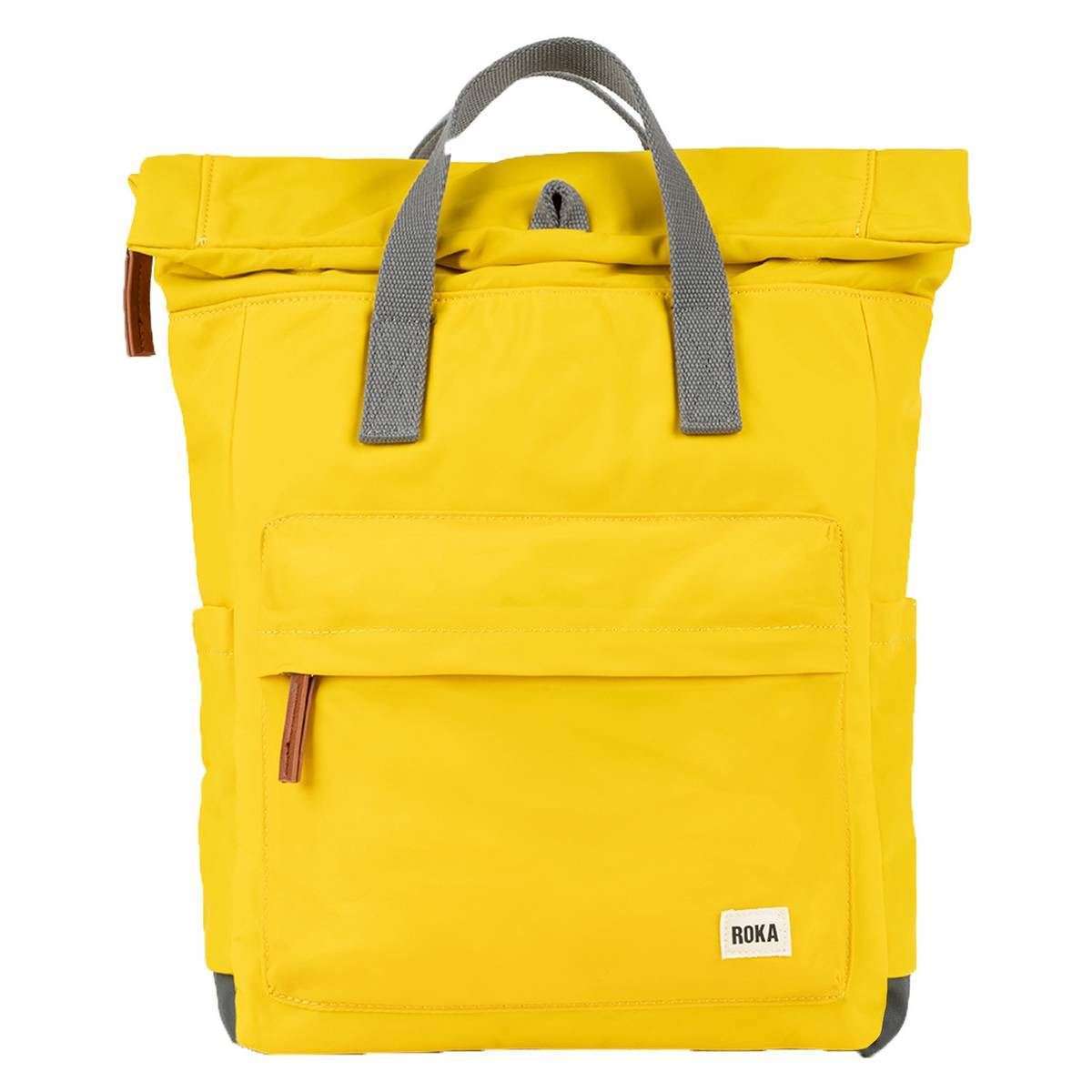 Roka Canfield B Medium Sustainable Nylon Backpack - Mustard Yellow