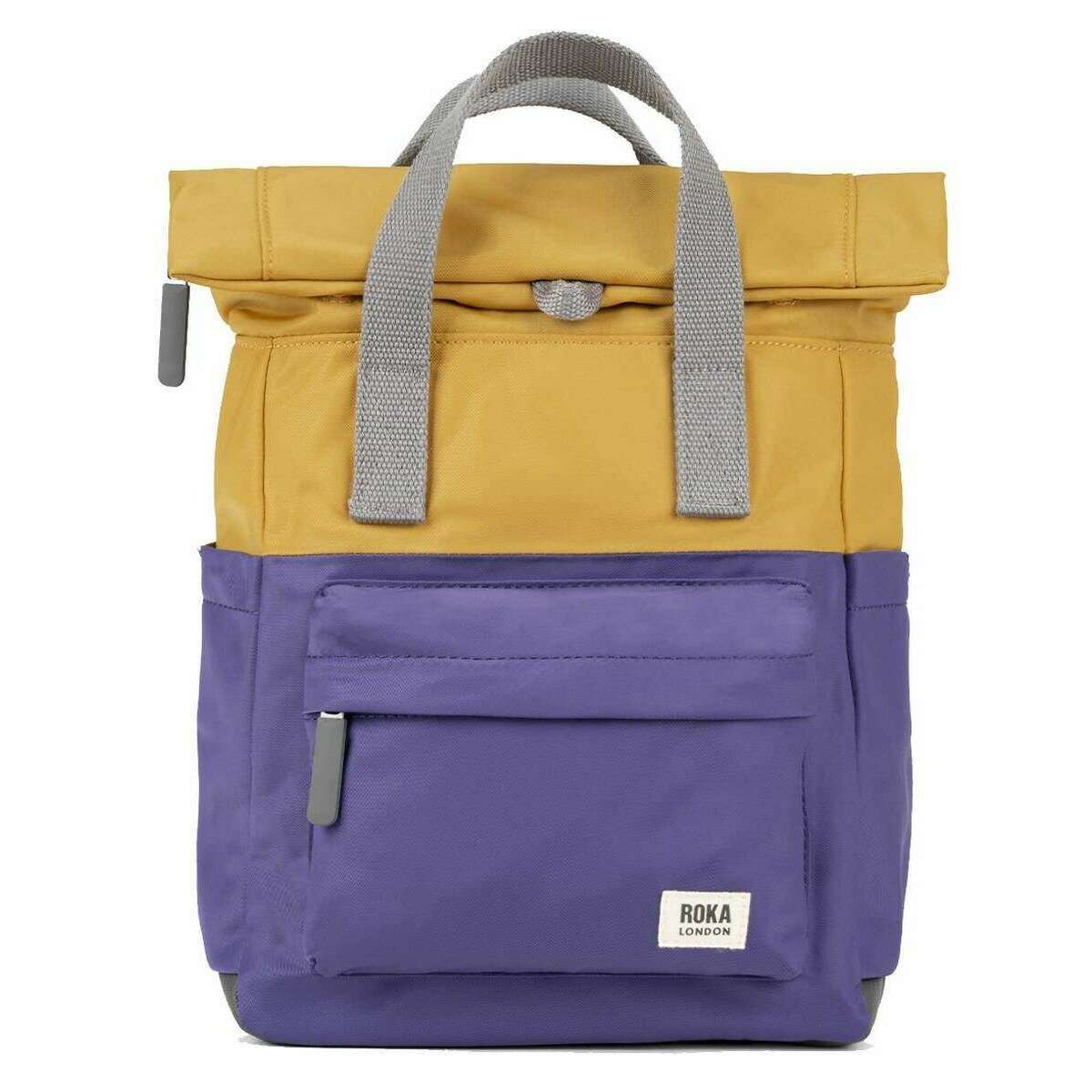 Roka Canfield B Small Creative Waste Two Tone Recycled Nylon Backpack - Corn Yellow/Mulberry Purple