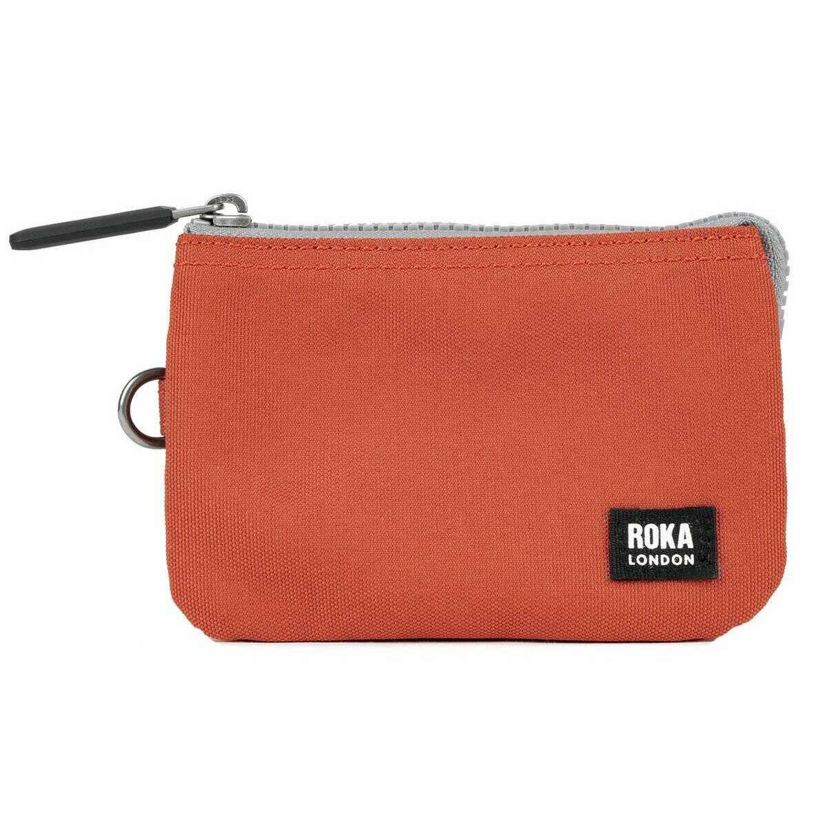 Roka Carnaby Small Black Label Recycled Canvas Wallet - Rooibos Orange