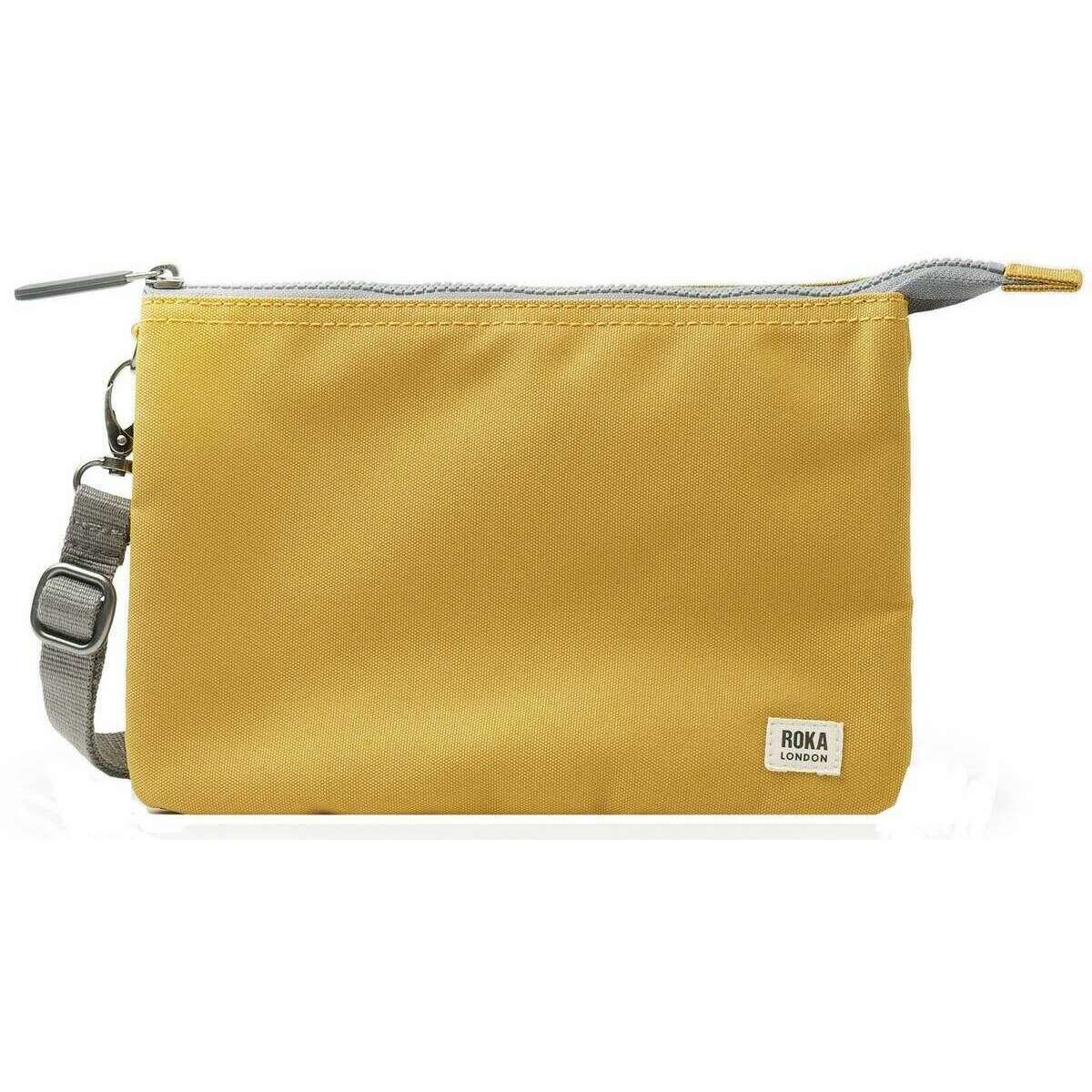 Roka Carnaby XL Recycled Canvas Crossbody Bag - Flax Yellow