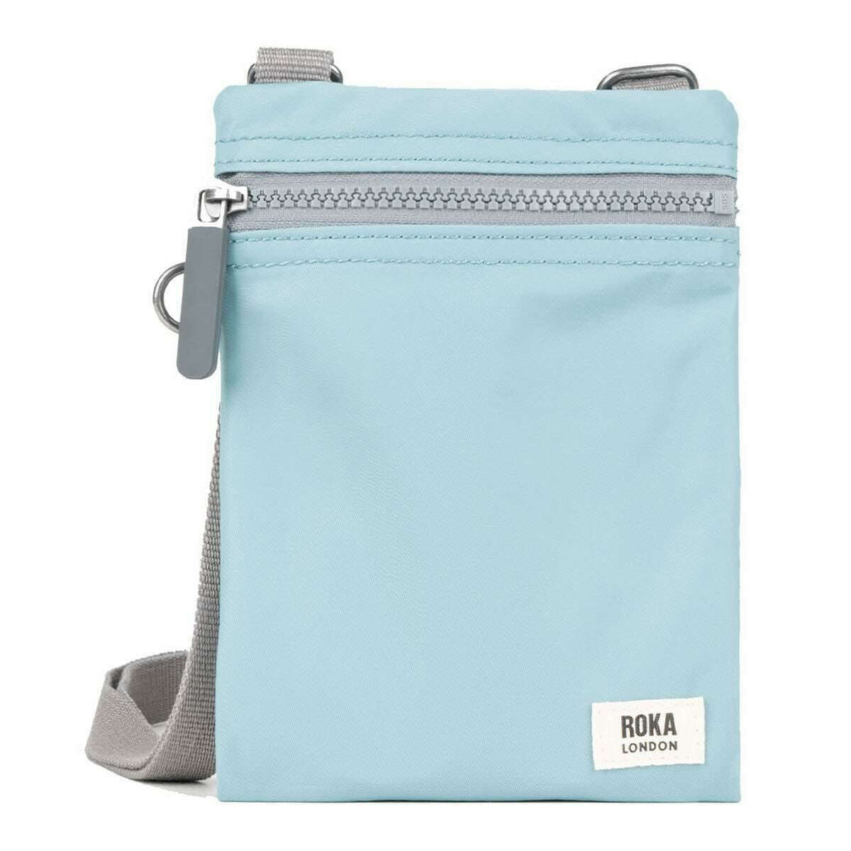 Roka Chelsea Sustainable Nylon Pocket Sling Bag - Spearmint Blue