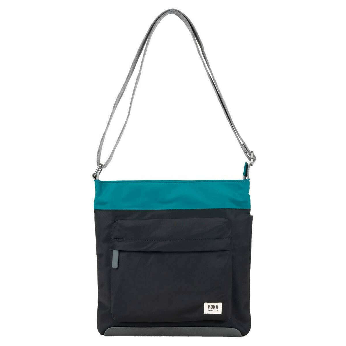 Roka Kennington B Medium Creative Waste Two Tone Recycled Nylon Crossbody Bag - Marine Blue/Black