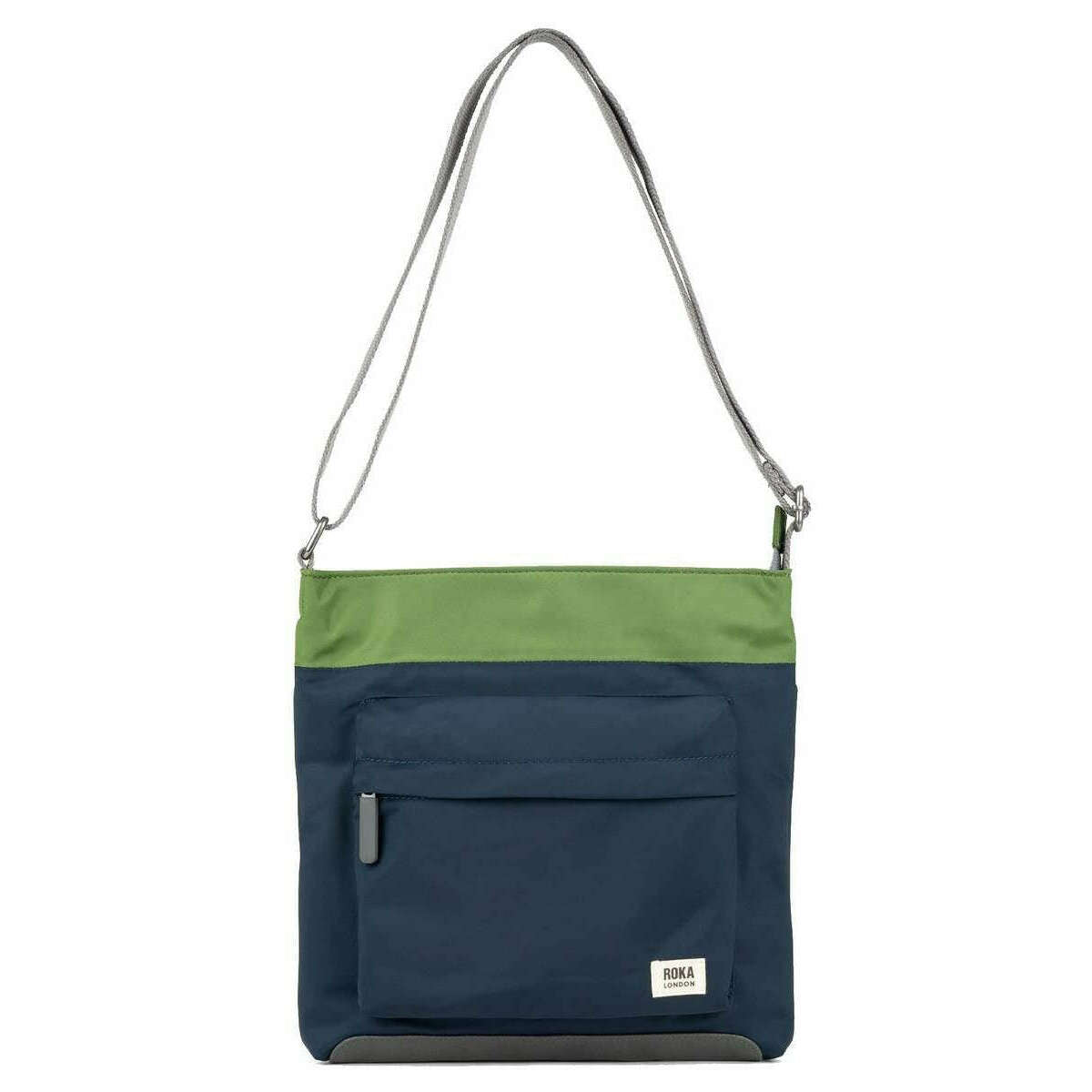 Roka Kennington B Medium Creative Waste Two Tone Recycled Nylon Crossbody Bag - Midnight Blue/Avocado Green