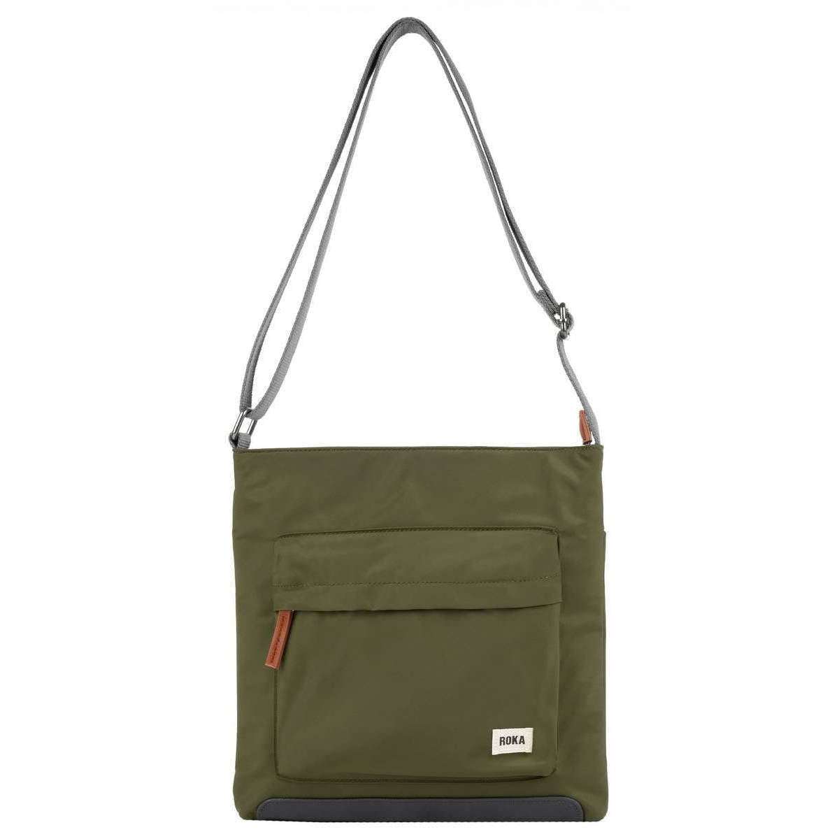 Roka Kennington B Medium Sustainable Nylon Cross Body Bag - Military Green