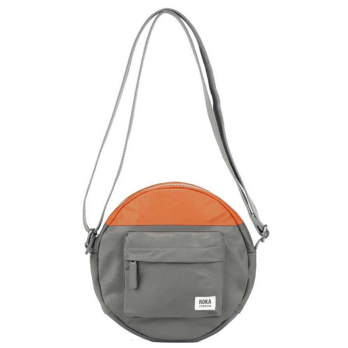 Roka Paddington B Creative Waste Two Tone Recycled Nylon Crossbody Bag - Graphite Grey/Burnt Orange