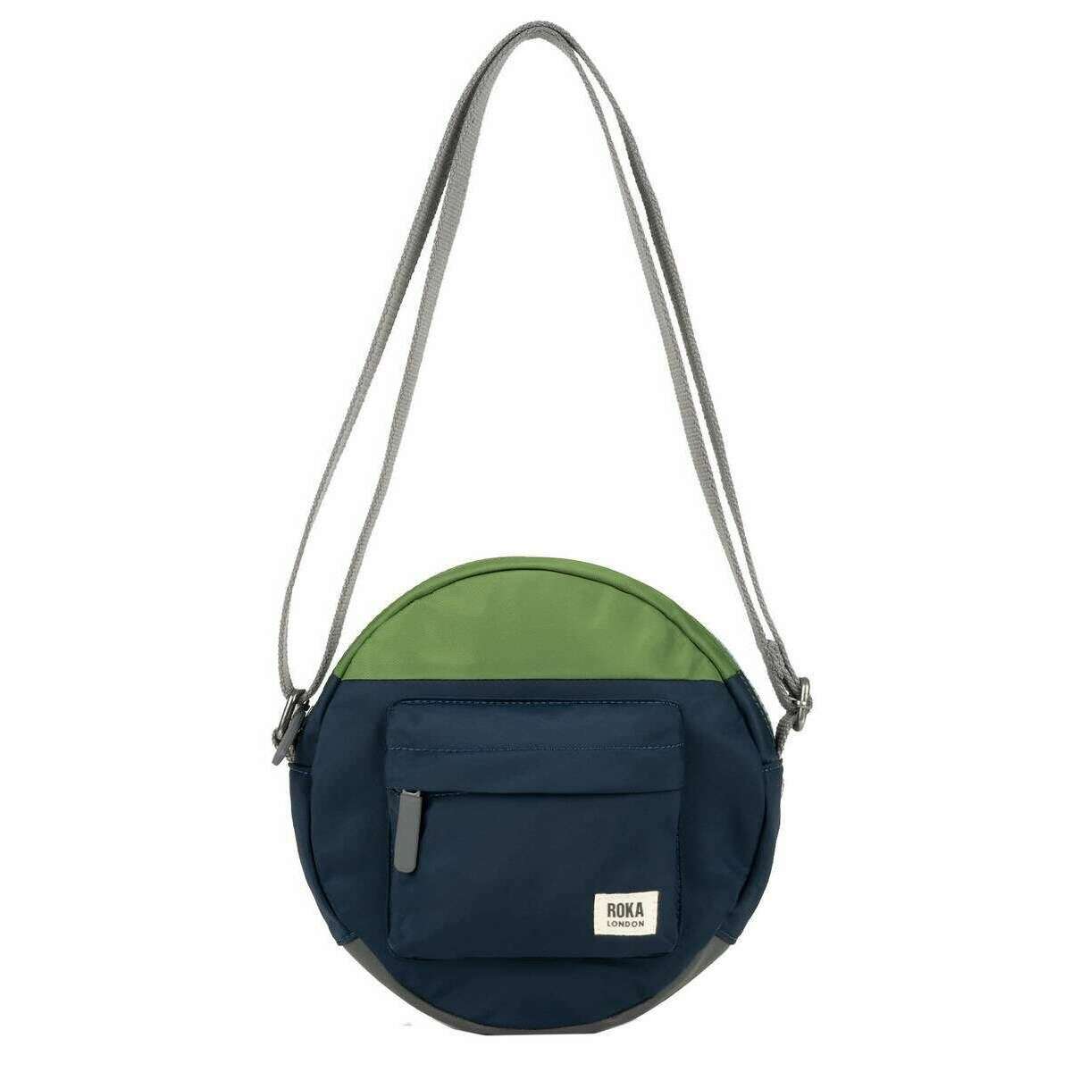 Roka Paddington B Creative Waste Two Tone Recycled Nylon Crossbody Bag - Midnight Blue/Avocado Green