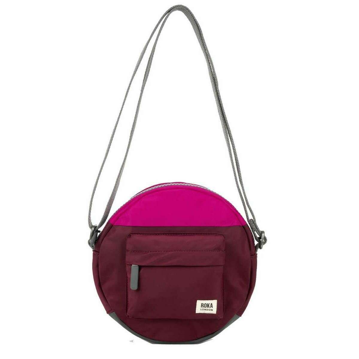 Roka Paddington B Creative Waste Two Tone Recycled Nylon Crossbody Bag - Plum Purple/Candy Pink