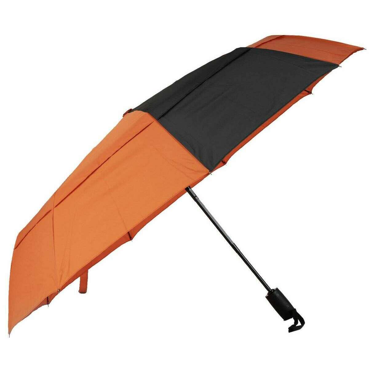 Roka Waterloo Recycled Nylon Umbrella - Burnt Orange/Black