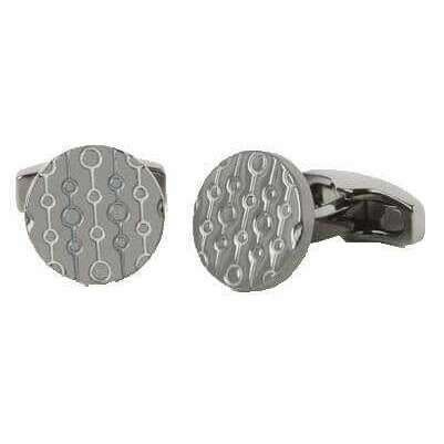 Simon Carter 70s Enamel Chain Gunmetal Cufflinks - Blue/Grey