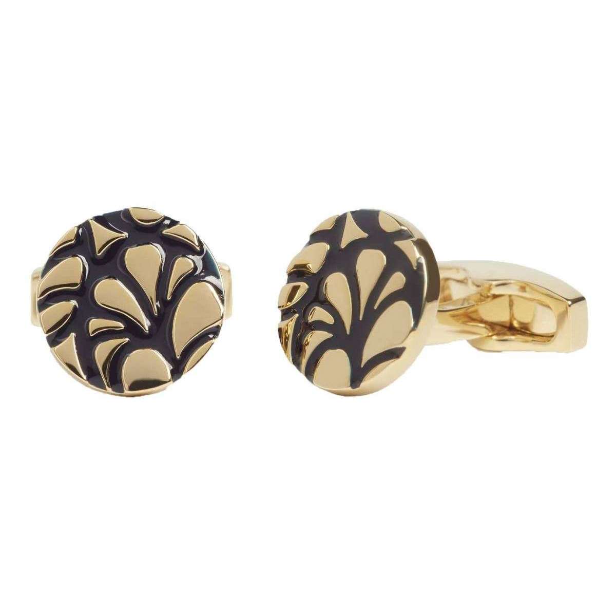 Simon Carter Hibiscus Cufflinks - Gold/Navy