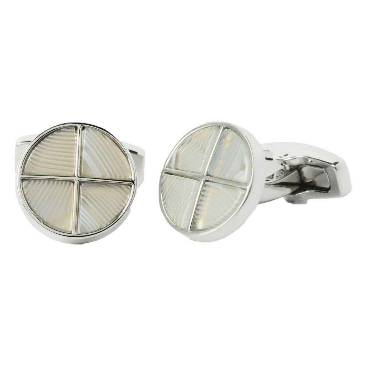 Simon Carter Quadrant Botswana Agate Polished Cufflinks - Silver