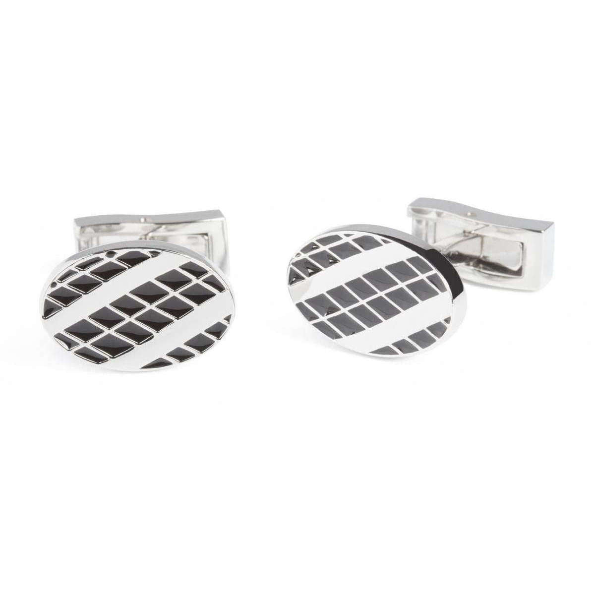 Simon Carter Skyline Cufflinks - Black/Silver