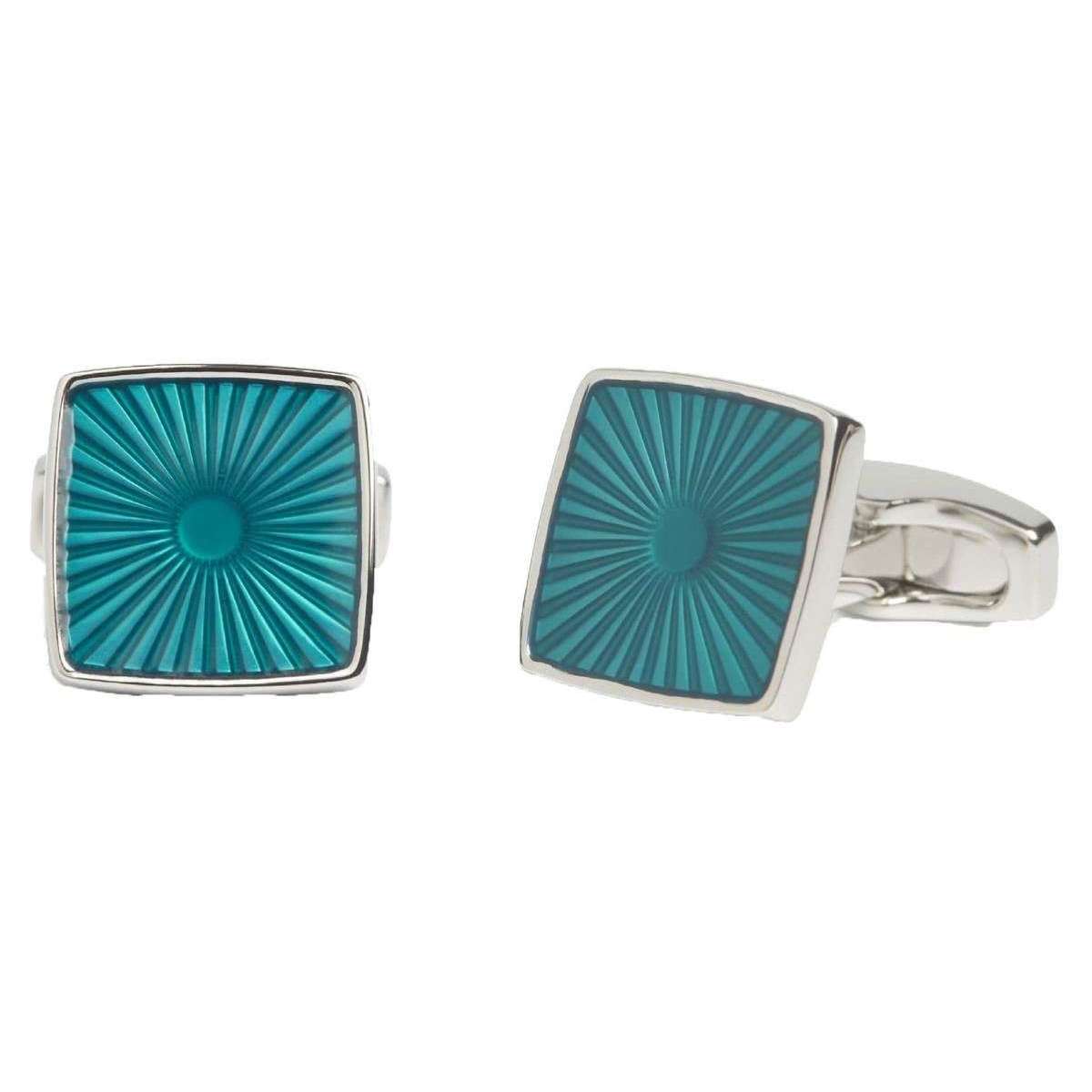 Simon Carter Sun Ray Cufflinks - Silver/Teal