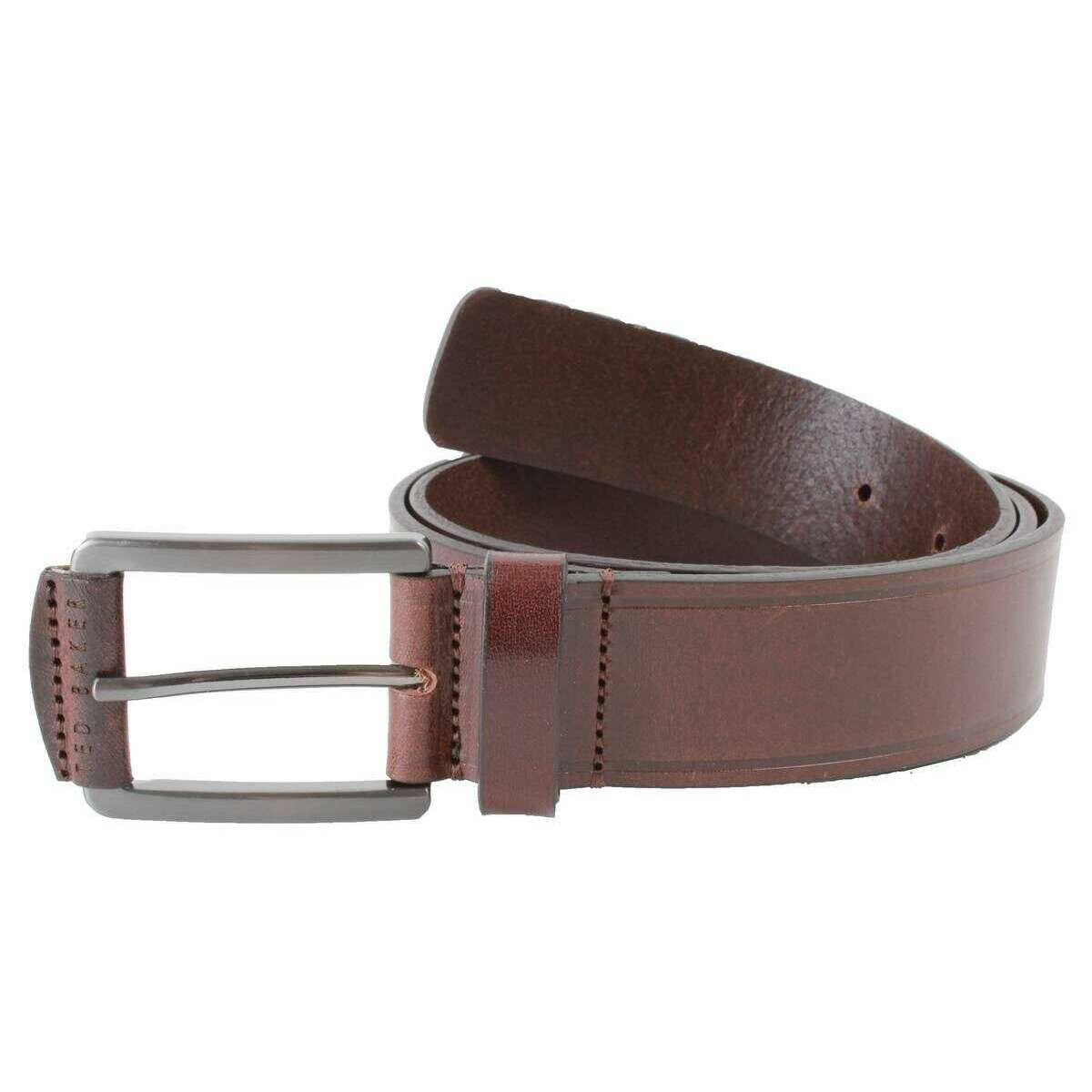 Ted Baker Linded Embossed Leather Belt - Brown Choc