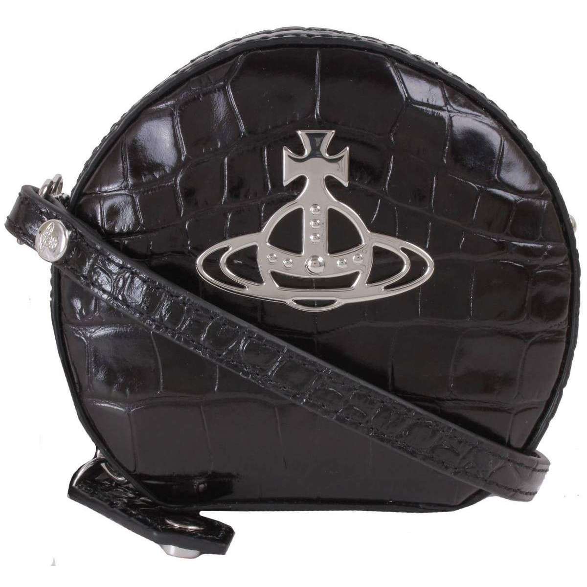 Vivienne Westwood Crocodile Mini Round Cross Body Bag - Black