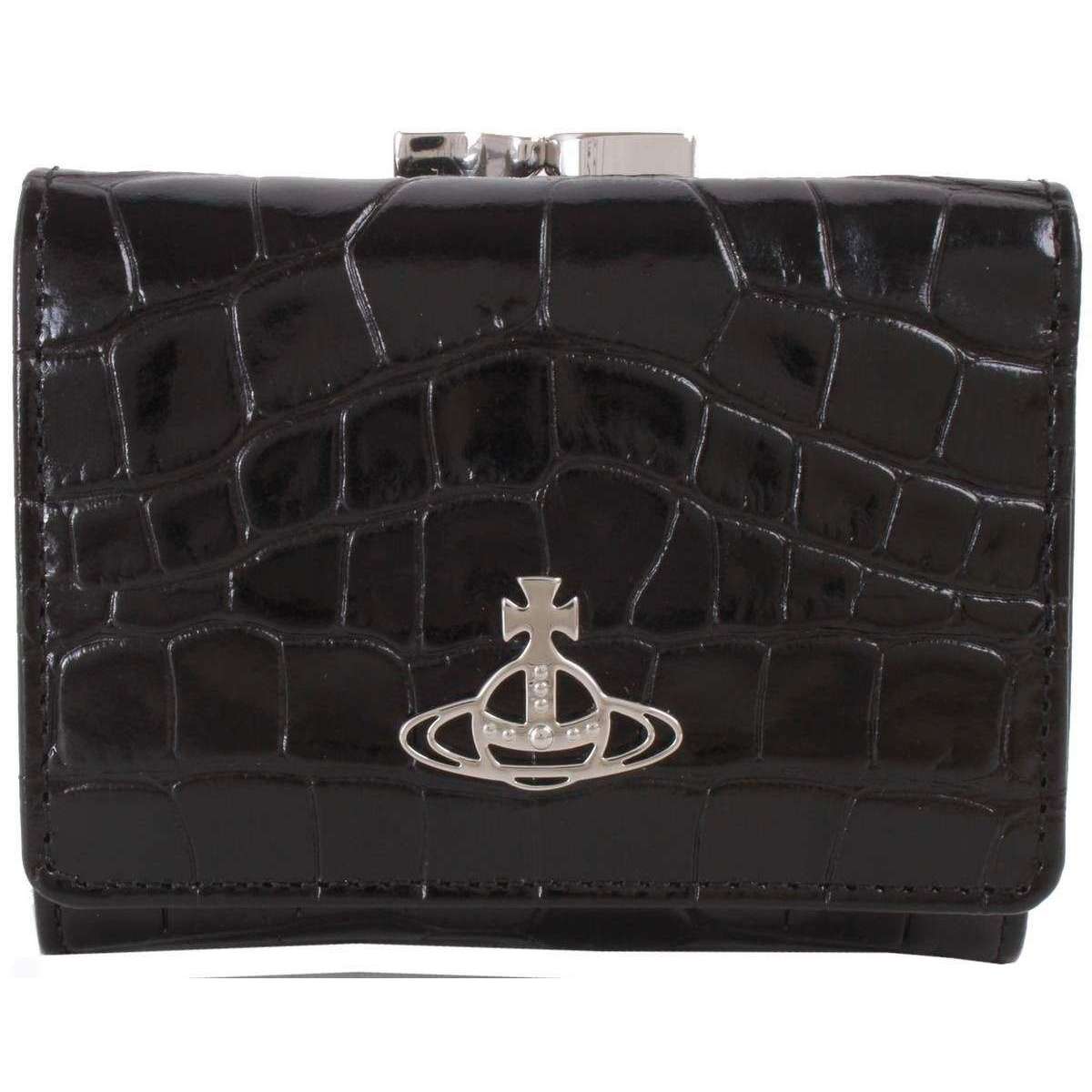 Vivienne Westwood Crocodile Small Frame Purse - Black