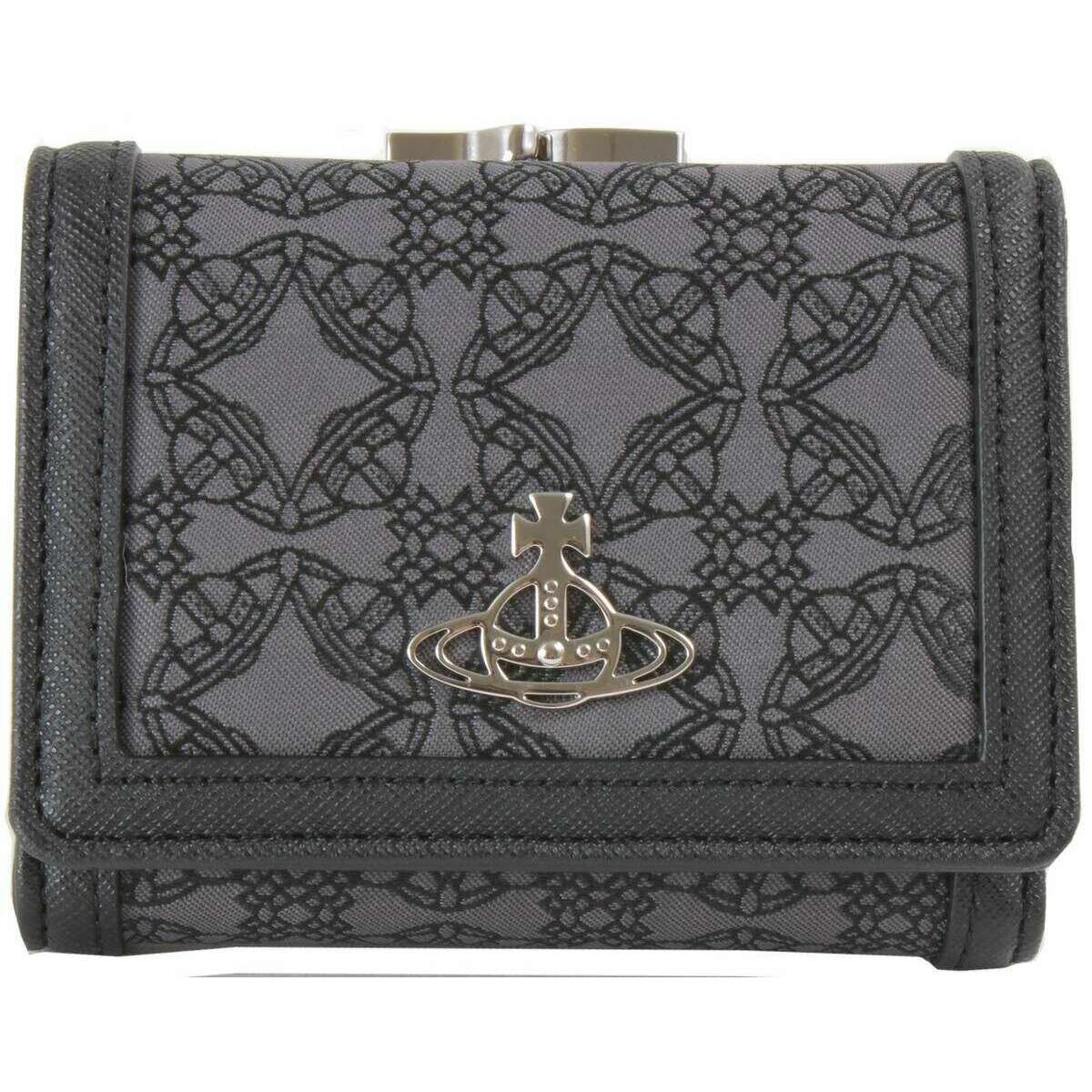 Vivienne Westwood Re-Jacquard Orborama Small Frame Purse - Black/Grey