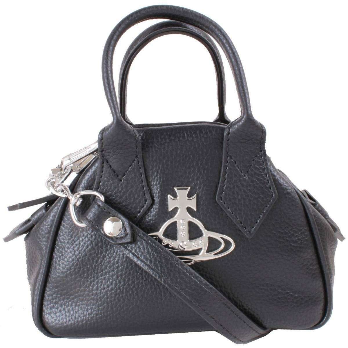 Vivienne Westwood Re Vegan Grain Mini Yasmine Bag - Black