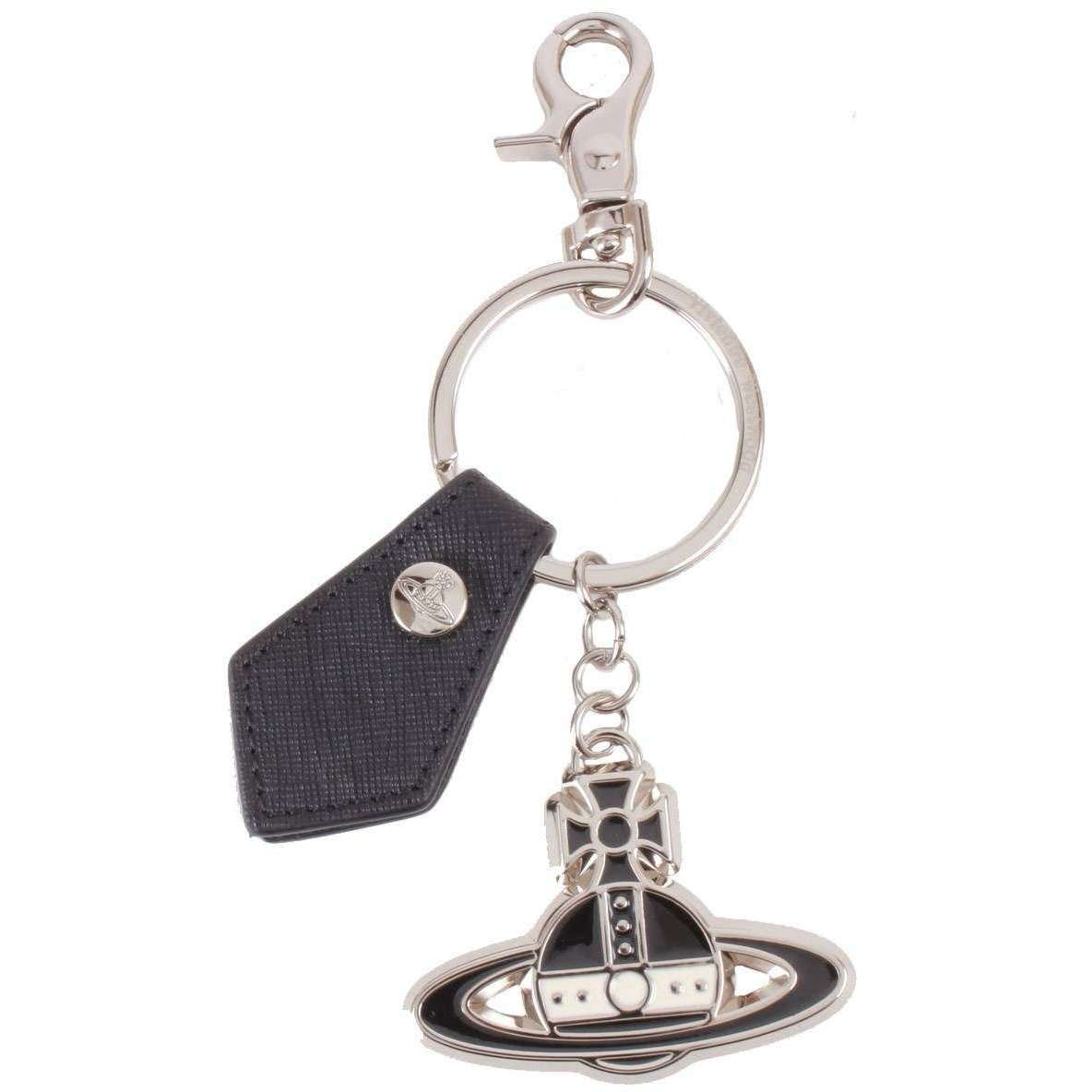 Vivienne Westwood Saffiano Orb Keyring - Black