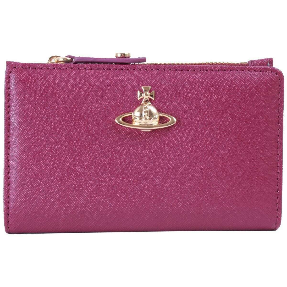 Vivienne Westwood Saffiano Slim Flap Card Holder Purse - Purple