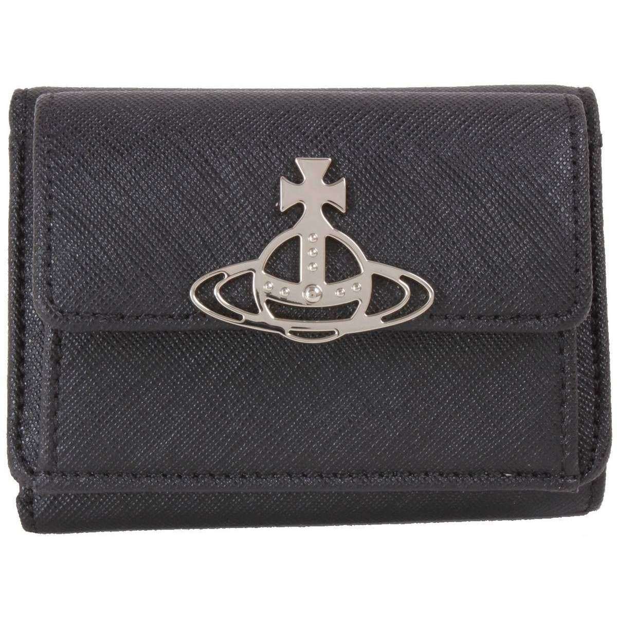 Vivienne Westwood Saffiano Small Flap Purse - Black