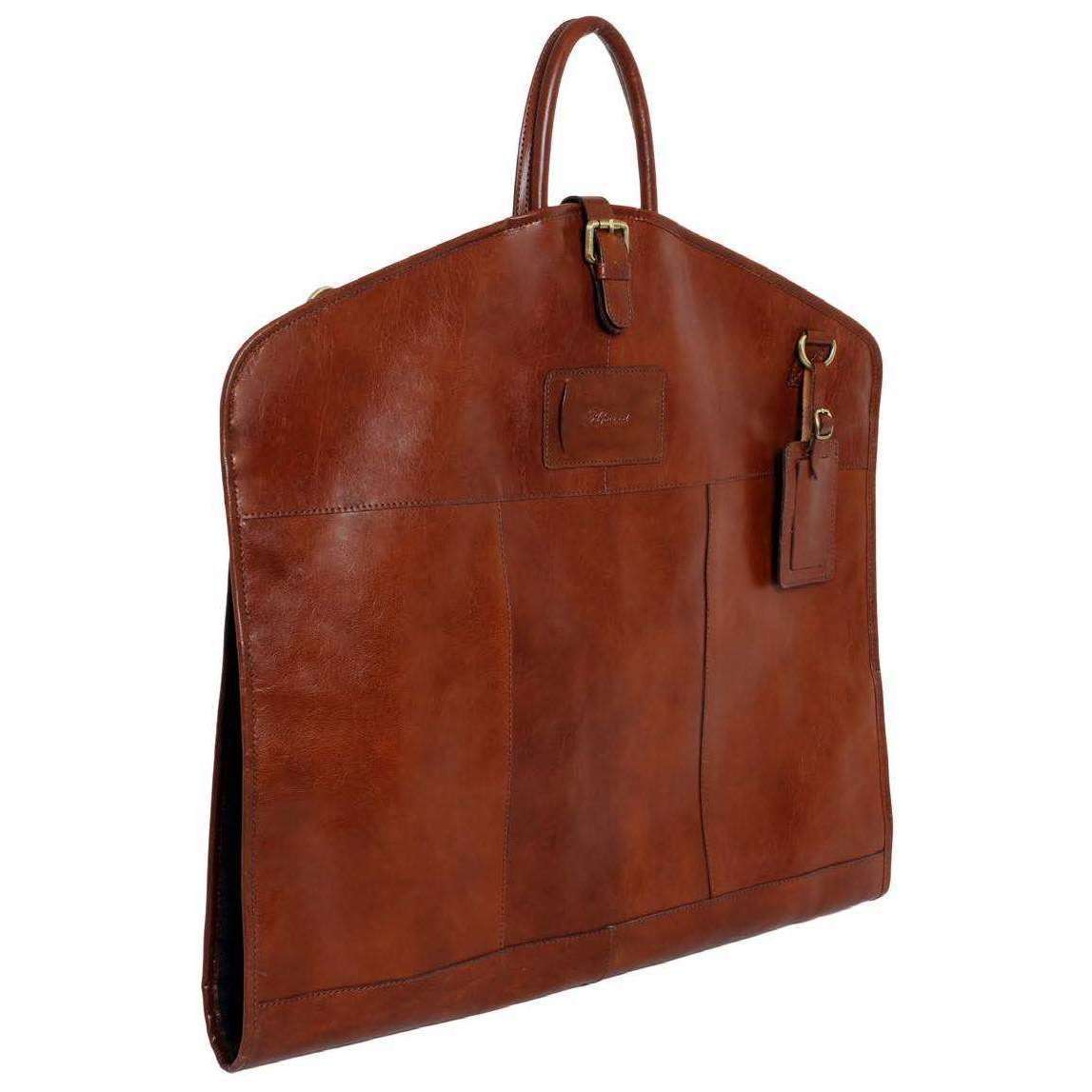 Ashwood Leather Chelsea Veg Tan Harper Folded Suit Carrier - Chestnut