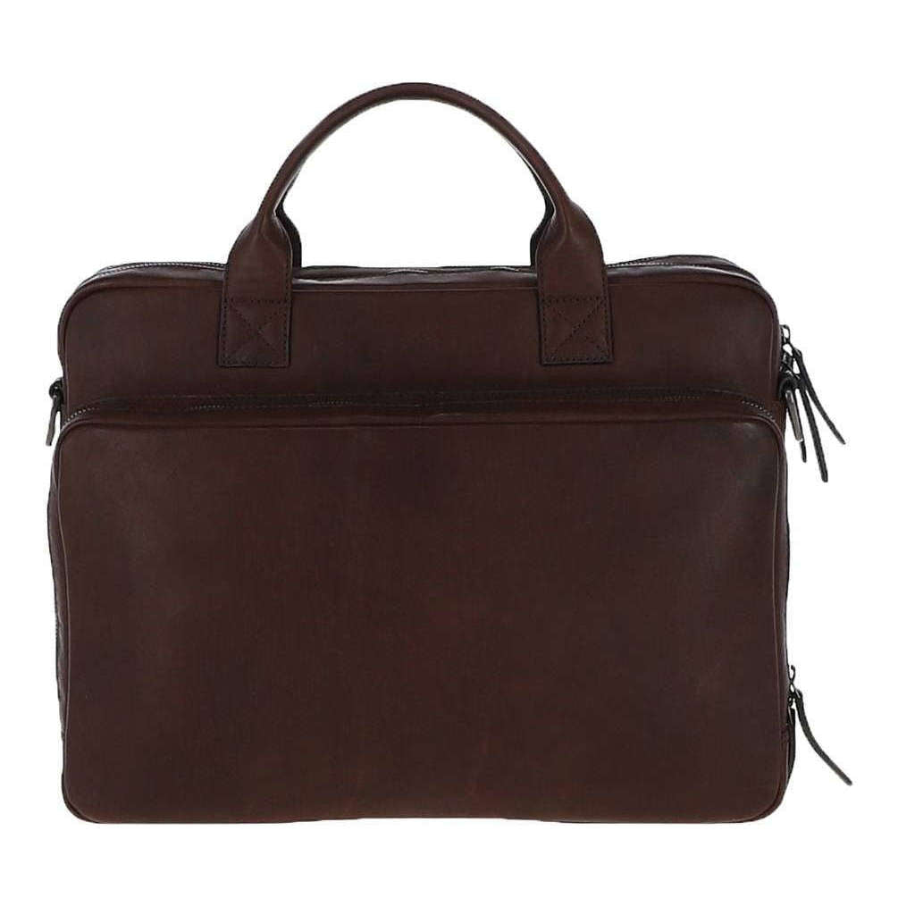 Ashwood Leather Windmere Heavy Duty Double Zip Laptop Bag - Brown