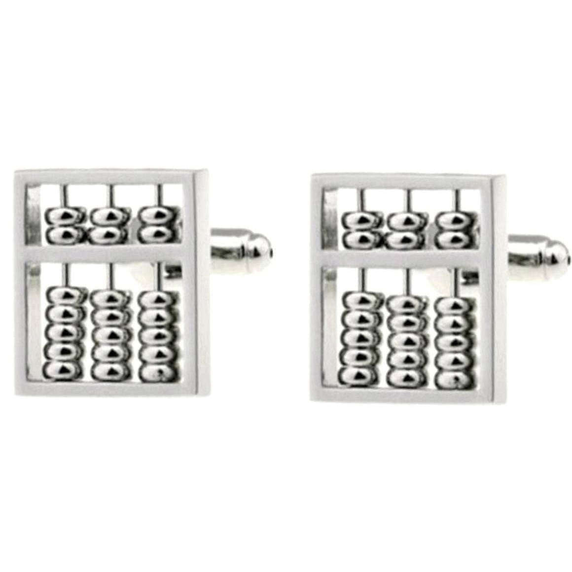 Bassin and Brown Abacus Cufflinks - Silver