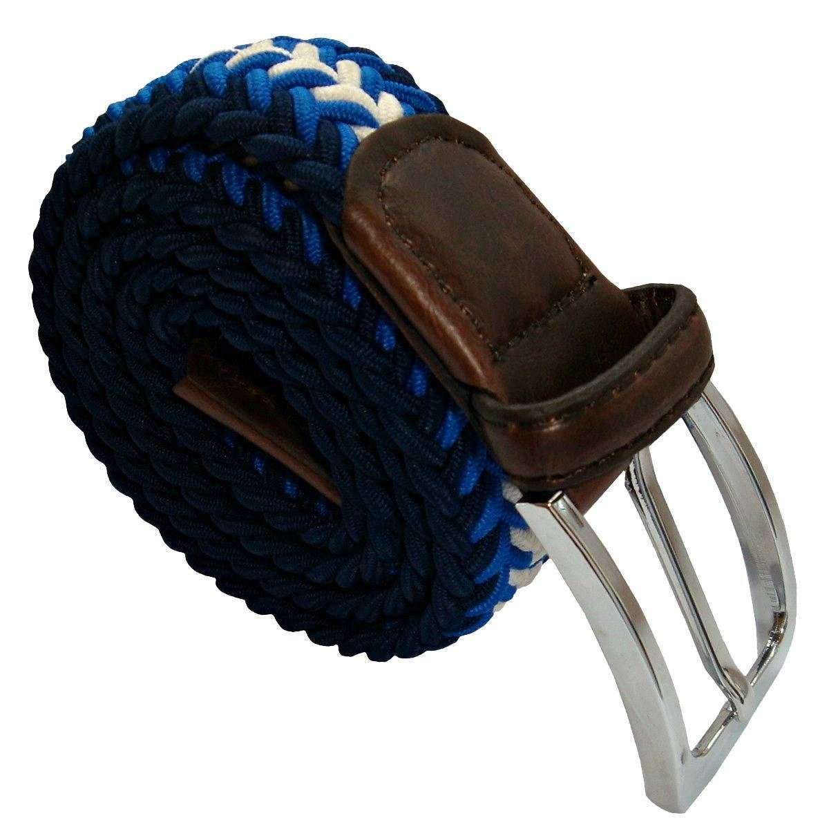 Bassin and Brown Arrow Stripe Woven Belt - Blue/Navy/White