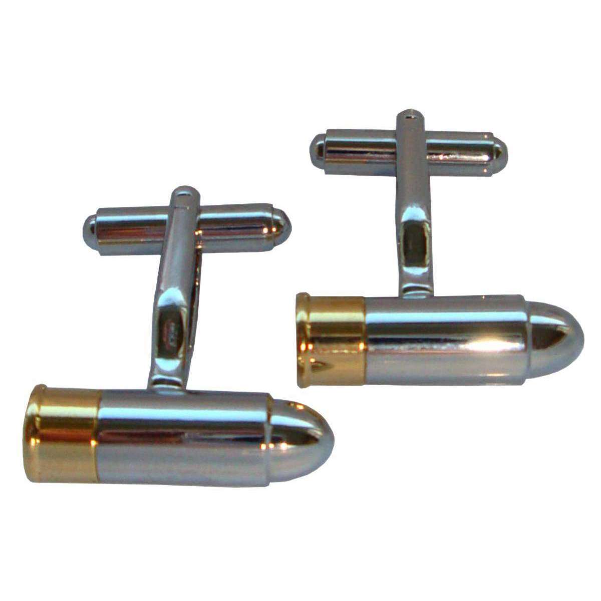 Bassin and Brown Bullet Cufflinks - Silver