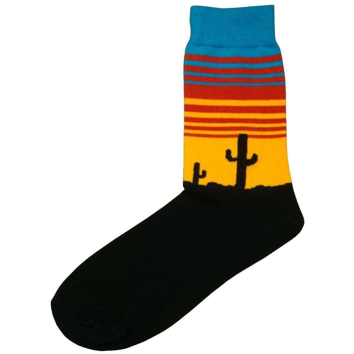 Bassin and Brown Cactus Socks - Black/Blue/Yellow/Red