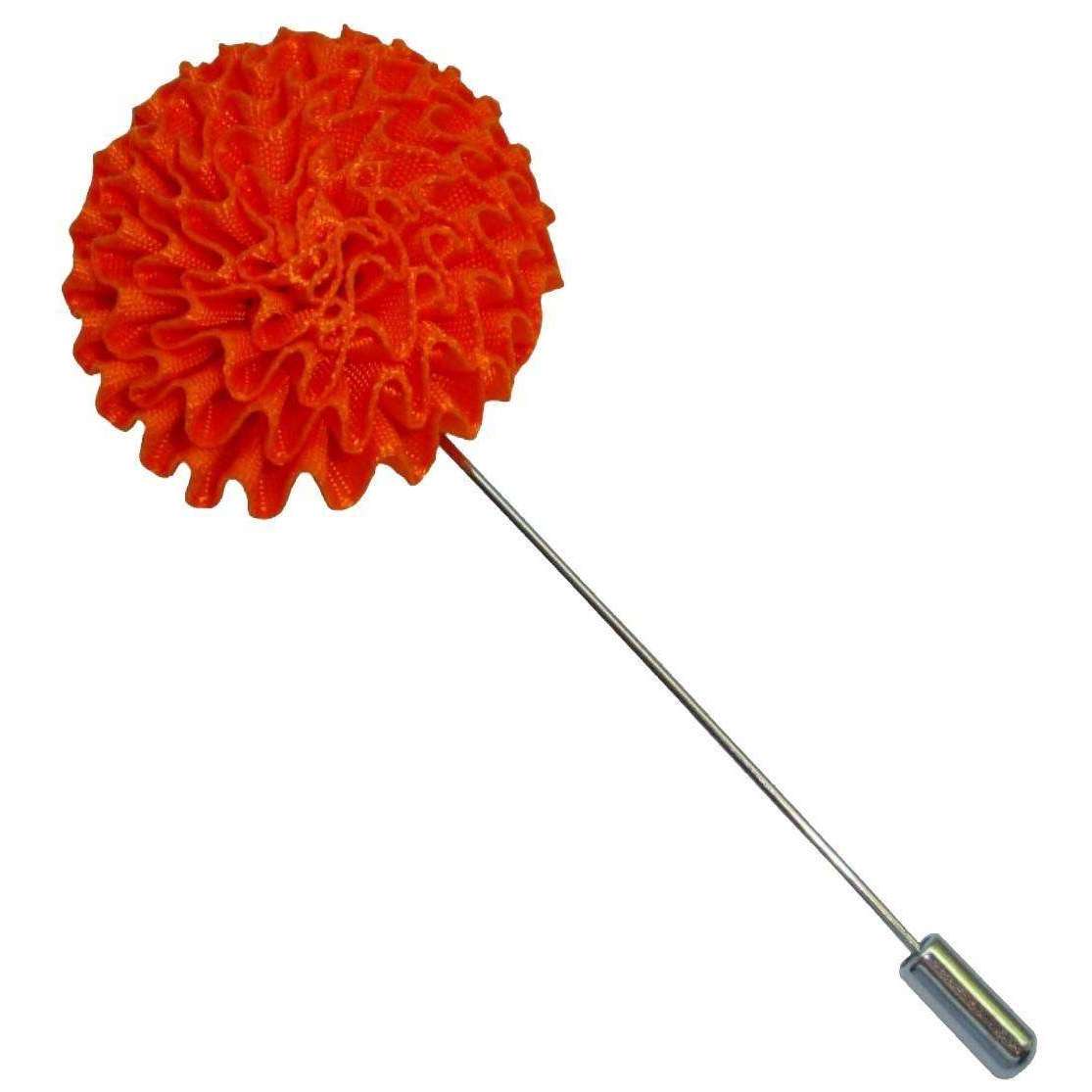 Bassin and Brown Chrysanthemum Flower Jacket Lapel Pin - Orange