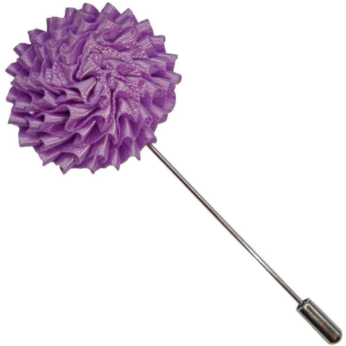 Bassin and Brown Chrysanthemum Flower Lapel Pin - Lilac