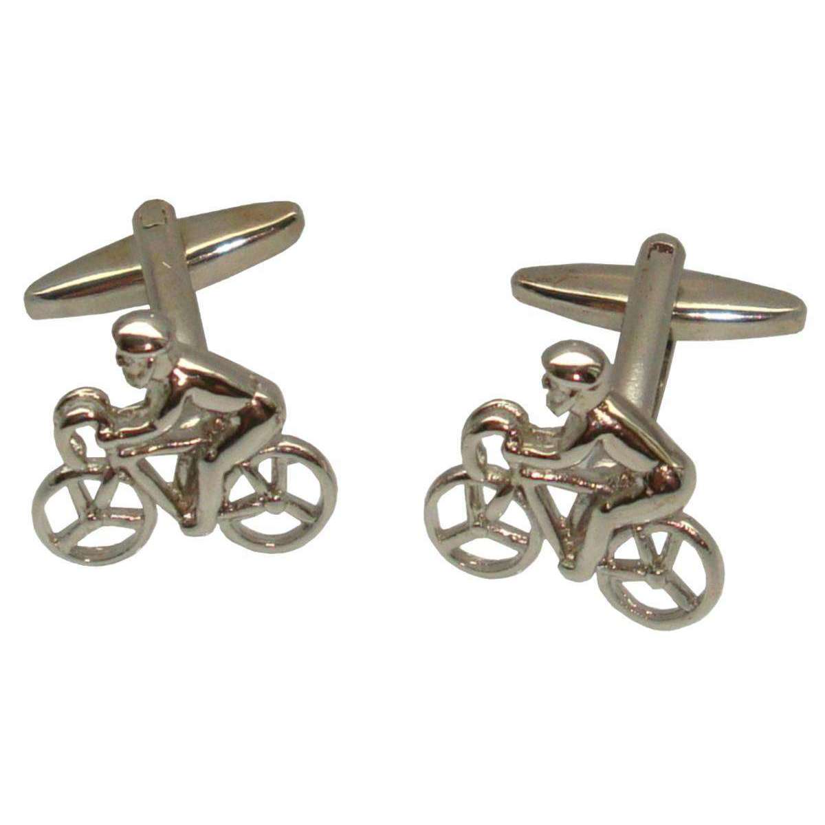 Bassin and Brown Cycling Cufflinks - Silver