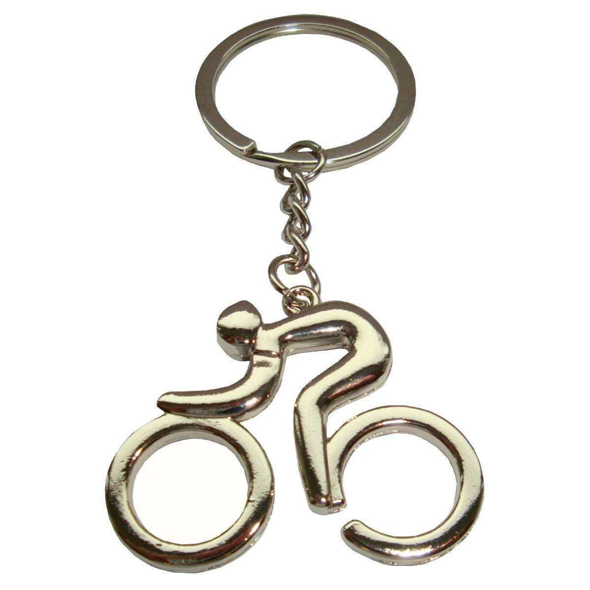 Bassin and Brown Cyclist Key Ring - Silver