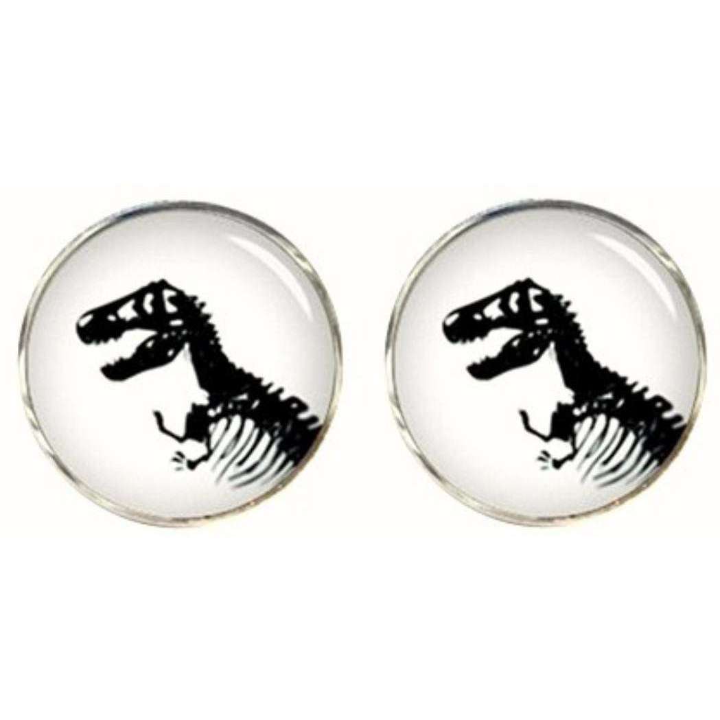 Bassin and Brown Dinosaur Cufflinks - White/black