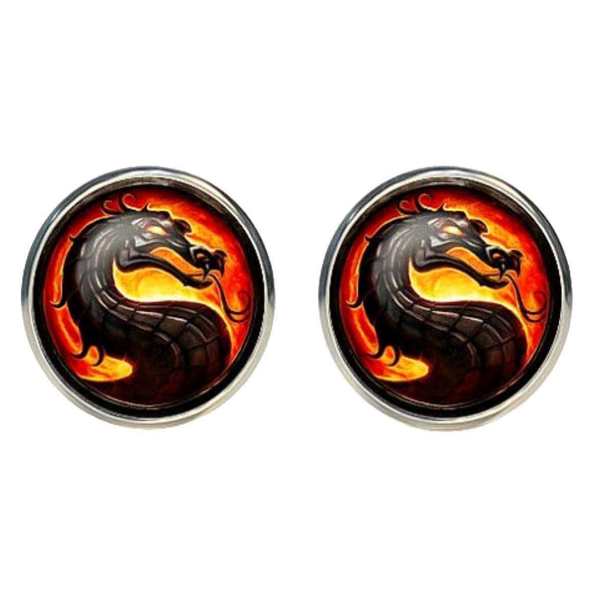 Bassin and Brown Dragon Cufflinks - Black/Gold/Red