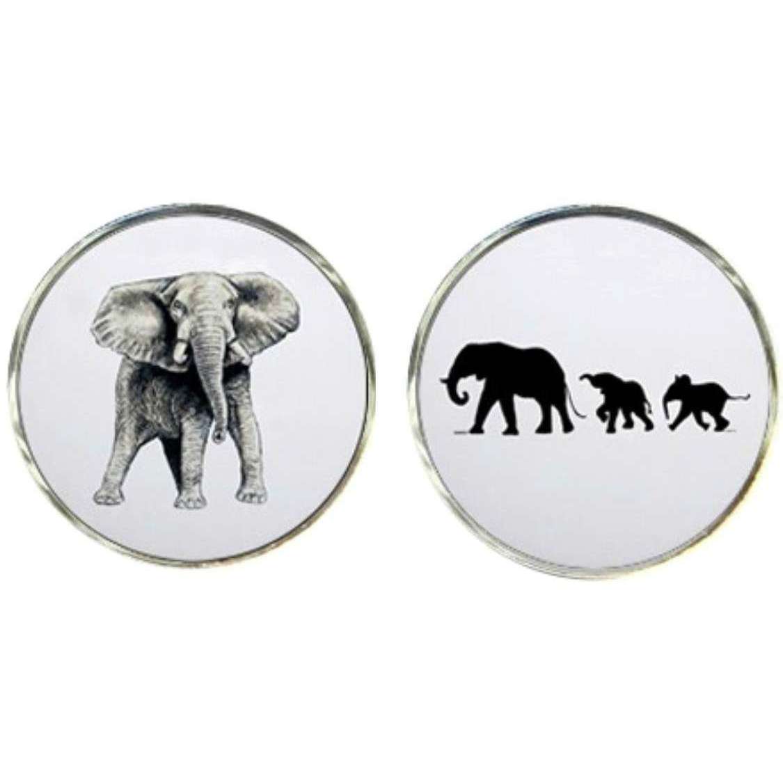 Bassin and Brown Elephant Cufflinks - White/Black