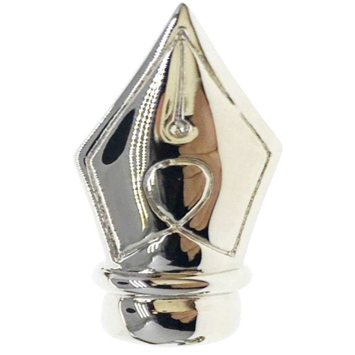 Bassin and Brown Fountain Pen Lapel Pin - Silver