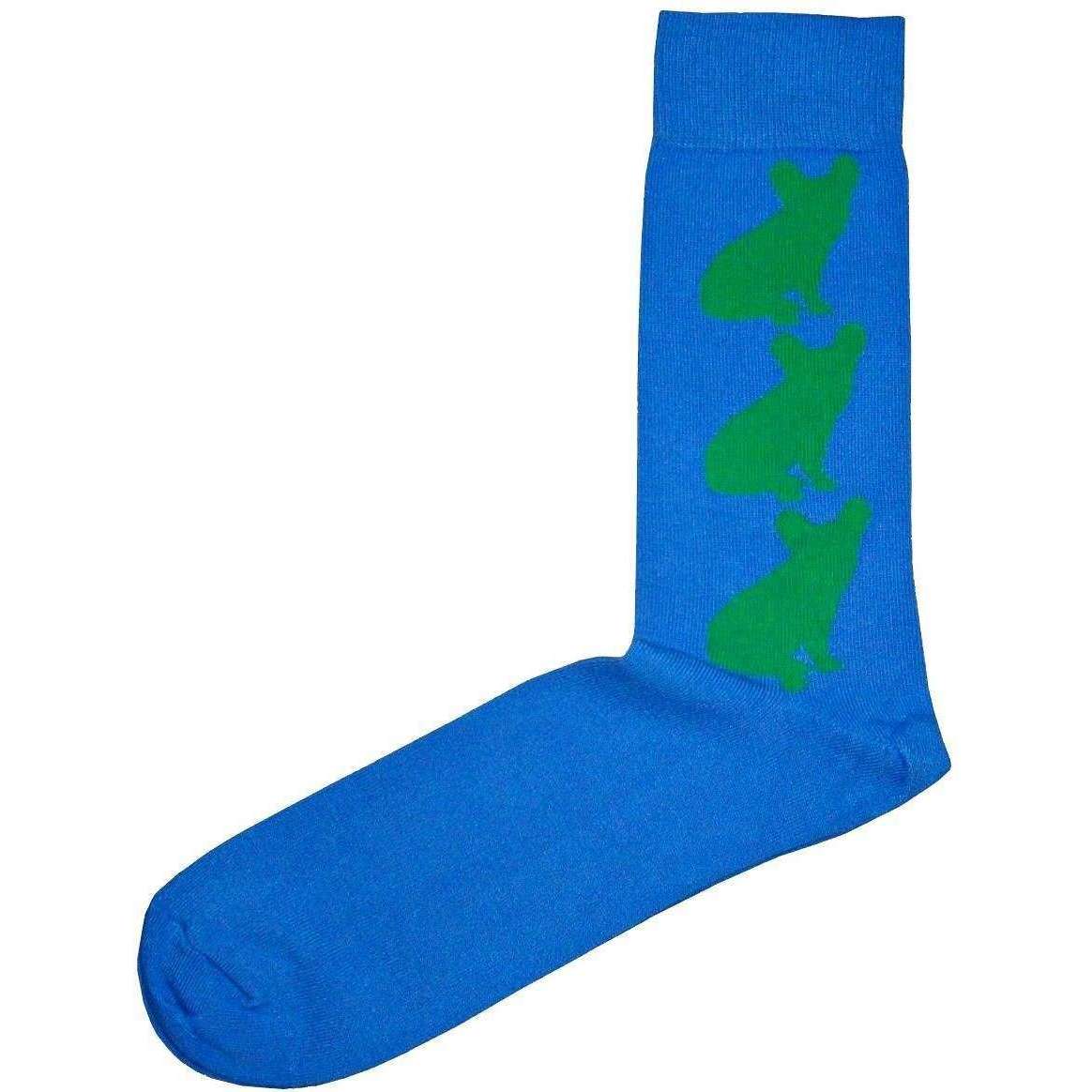 Bassin and Brown French Bulldog Bamboo Socks - Blue/Green
