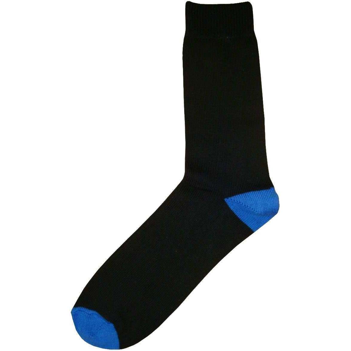 Bassin and Brown Heel and Toe Socks - Black/Blue