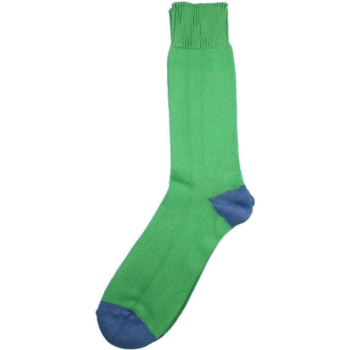 Bassin and Brown Heel and Toe Socks - Green/Blue
