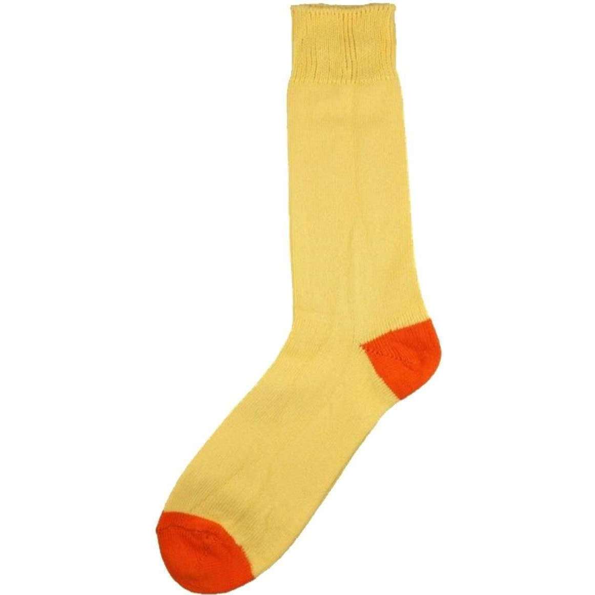 Bassin and Brown Heel and Toe Socks - Yellow/Orange